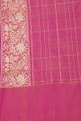 Banarasi Silk Sky Blue Saree With Florals And Leaves Border