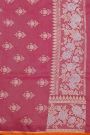 Banarasi Silk Lavender Saree With Florals And Leaves Jaal In Meenakari Border