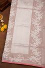 Banarasi Silk Lilac Saree With Florals And Leaves In Meenakari Body