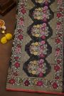 Fancy Organza Black Saree With Floral And Leaves Jaal Border