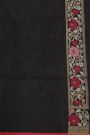 Fancy Organza Black Saree With Floral And Leaves Jaal Border