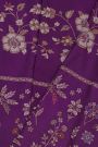 Fancy Organza Violet Saree With Florals And Leaves Border