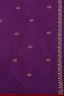 Fancy Organza Violet Saree With Florals And Leaves Border