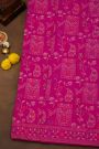 Banarasi Silk Magenta Saree With Florals And Leaves Jaal In Meenakari Border