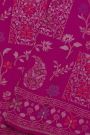 Banarasi Silk Magenta Saree With Florals And Leaves Jaal In Meenakari Border