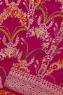 Banarasi Kadwa Silk Rani Pink Saree With Florals And Leaves In Meenakari Body