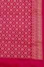 Banarasi Kadwa Silk Rani Pink Saree With Florals And Leaves In Meenakari Body