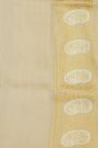 Banarasi Silk Off White Saree With Florals And Paisleys Border