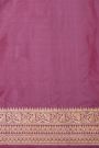 Banarasi Silk Lavender Saree With Florals And Leaves Jaal In Meenakari Body