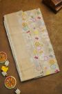 Banarasi Silk Off White Saree With Meenakari Floral And Leaf Body