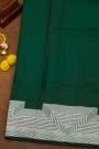 Banarasi Silk Bottle Green Saree With Zari Lines 3D Border