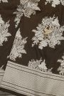 Banarasi Silk Brown Saree With Florals And Crown Buttis Body
