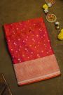 Banarasi Silk Dual Colour Saree With Geometric Buttis Body