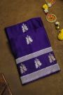 Banarasi Silk Navy Blue Saree With Floral Buttis Body