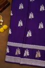 Banarasi Silk Navy Blue Saree With Floral Buttis Body