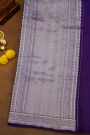 Banarasi Silk Navy Blue Saree With Floral Buttis Body