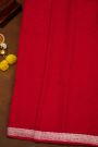 Banarasi Silk Red Saree With Floral Buttis Border