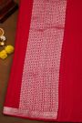 Banarasi Silk Red Saree With Floral Buttis Border