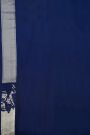 Banarasi Silk Navy Blue Saree With Cross Lines And Birds Border