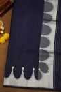 Banarasi Silk Navy Blue Saree With Floral Buttis Border