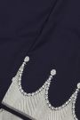 Banarasi Silk Navy Blue Saree With Floral Buttis Border