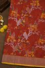 Pure Banarasi Cotton Red Saree With Jamdani Weaving