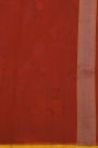 Pure Banarasi Cotton Red Saree With Jamdani Weaving