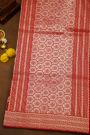 Banarasi Silk Red Saree With Florals And Leaves In Meenakari Body