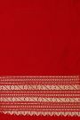 Banarasi Silk Red Saree With Florals And Leaves In Meenakari Body