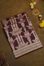 Banarasi Silk Maroon Saree With Florals And Leaves In Meenakari Body