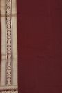 Banarasi Silk Maroon Saree With Florals And Leaves In Meenakari Body