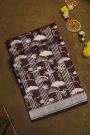 Banarasi Silk Maroon Saree With Zari Lines And Floral Buttis Body