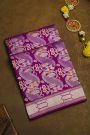 Banarasi Silk Purple Saree With Florals And Leaves In Meenakari Body