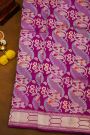 Banarasi Silk Purple Saree With Florals And Leaves In Meenakari Body