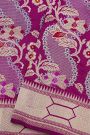 Banarasi Silk Purple Saree With Florals And Leaves In Meenakari Body