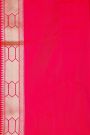 Banarasi Silk Rani Pink Saree With Florals And Leaves In Meenakari Body