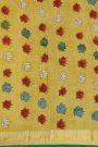 Hand Painted Kalamkari Silk Off White Saree With Zari Lines Border