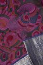 Kalamkari Silk Magenta Saree With Peacocks And Florals Border