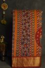 Kalamkari Silk Multi Colour Saree With Diamonds Zari Border