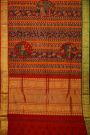 Kalamkari Silk Multi Colour Saree With Diamonds Zari Border