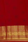 Kalamkari Silk Sky Blue Saree With Peacocks In Zari Lines Border
