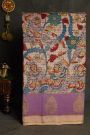 Kalamkari Silk Off White Saree With Florals Border