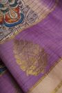 Kalamkari Silk Off White Saree With Florals Border