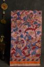 Kalamkari Silk Baby Pink Saree With Zari Lines Border