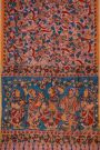Kalamkari Silk Baby Pink Saree With Zari Lines Border