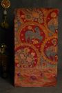 Kalamkari Silk Red Saree With Peacocks And Florals Paithani Border