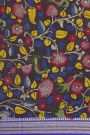 Kalamkari Silk Beige Saree With Diamonds And Florals Border