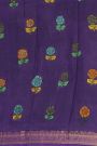 Kalamkari Cream Saree With Florals And Diamonds Border