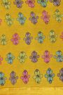 Kalamkari Cream Saree With Diamonds Temples Border