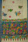 Kalamkari Off White Saree With Diamonds Border